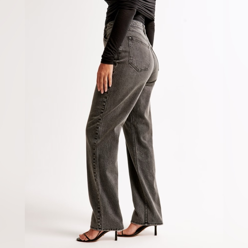 Abercrombie & Fitch Charcoal Straight Leg Jeans - Picture 2 of 13